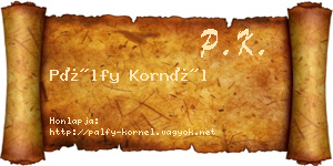 Pálfy Kornél névjegykártya