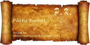 Pálfy Kornél névjegykártya