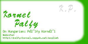 kornel palfy business card